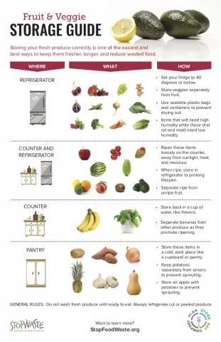Fruit & Veggie Storage Guide